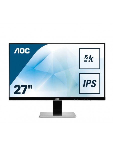 MONITOR AOC LCD IPS LED 27" WIDE U2777PQU 4MS MM 0.155 3840X2160 1000 1 GLOSSY BLACK-SILVER VGA DVI HDMI 4XUSB DP MHL FINO 12 01