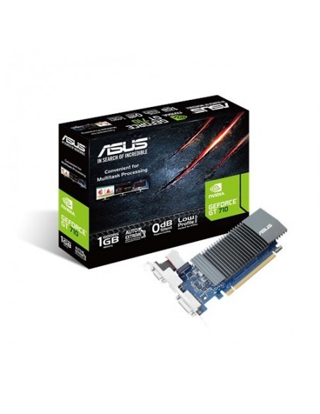 SVGA ASUS GT710-SL-1GD5 NVIDIA GT710 1GDDR5 32BIT PCIE2.0 DVI-D HDMI VGA HDCP 2560X1600 90YV0AL0-M0NA00