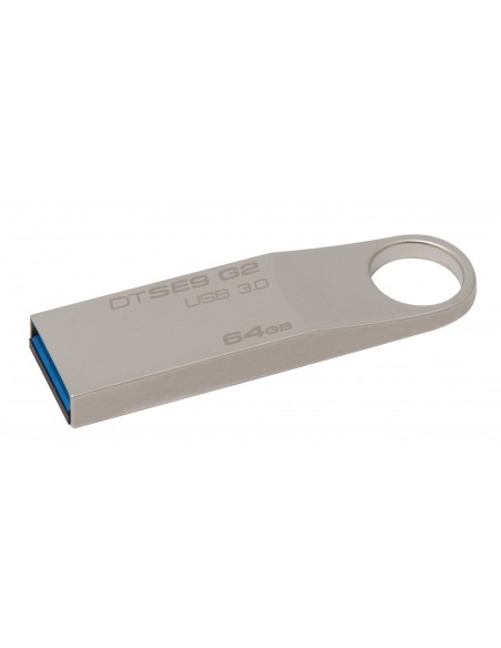FLASH DRIVE USB3.0 64GB KINGSTON DTSE9G2 64GB ULTRA SLIM "DATA TRAVELER" METAL CASE SILVER