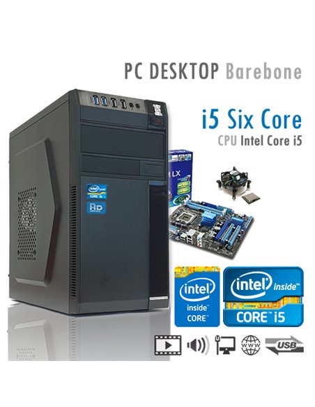 PC Intel Core i5-8400 Six Core/Ram 4GB/PC Assemblato Barebone Computer Desktop