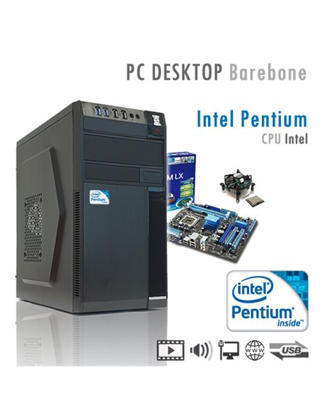 PC Intel Pentium G4560 Dual Core/Ram 4GB/PC Assemblato Barebone Computer Desktop
