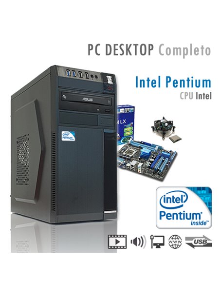 PC Intel Pentium G4560 Dual Core/Ram 4GB/SSD 240GB/PC Assemblato Completo Computer Desktop