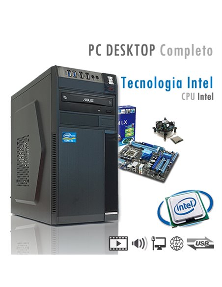 PC Intel Celeron J1900 Quad Core/Ram 8GB/SSD 120GB/PC Assemblato Completo Computer Desktop